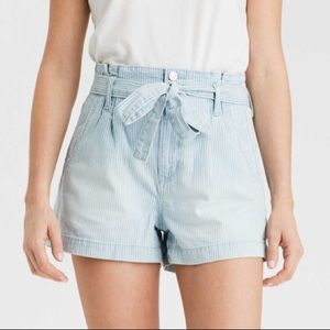 Tie Waist Jean Shorts